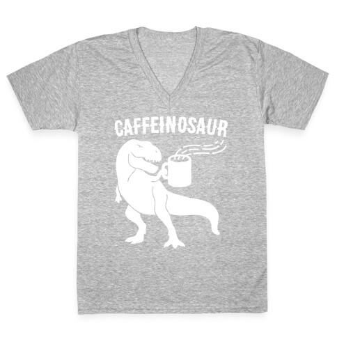 Caffeinosaur V-Neck Tee Shirt