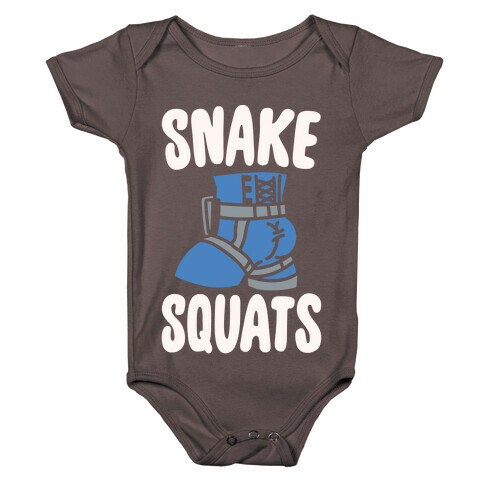 Snake Squats Parody White Print Baby One-Piece
