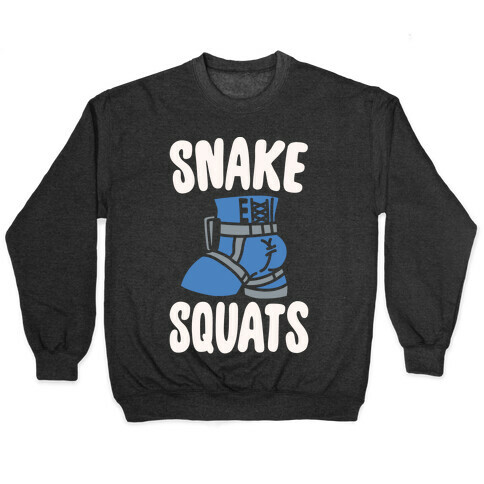 Snake Squats Parody White Print Pullover