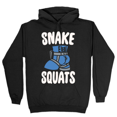 Snake Squats Parody White Print Hooded Sweatshirt