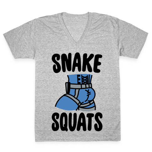 Snake Squats Parody V-Neck Tee Shirt