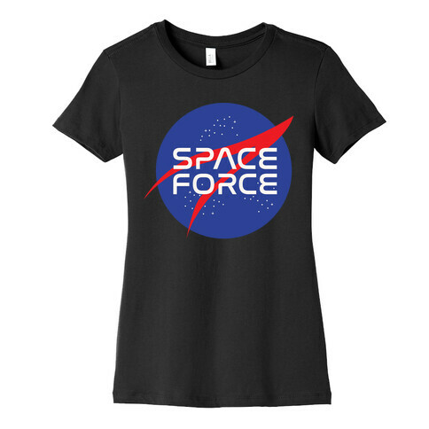 Space Force Parody White Print Womens T-Shirt