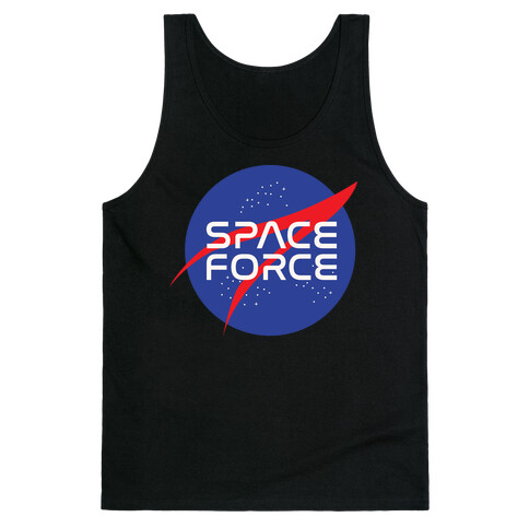 Space Force Parody White Print Tank Top