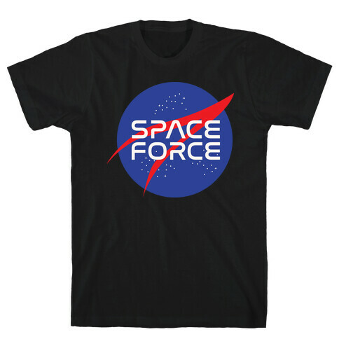 Space Force Parody White Print T-Shirt