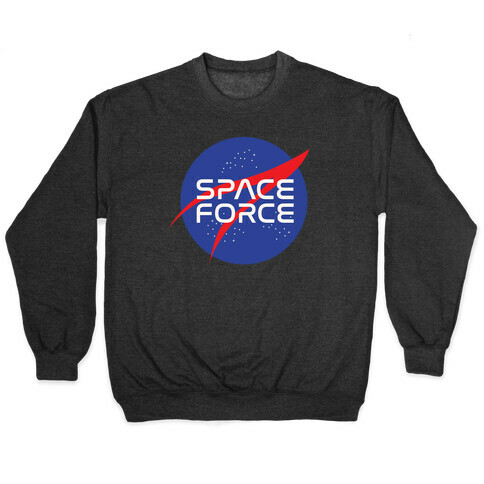 Space Force Parody White Print Pullover