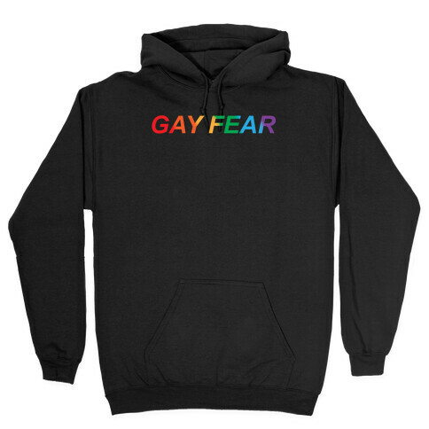 Gay Fear Parody White Print Hooded Sweatshirt