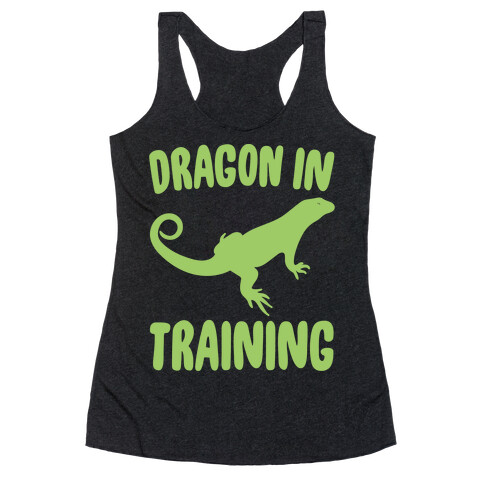 Dragon In Training White Print Racerback Tank Top