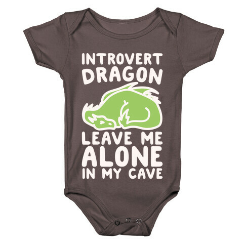 Introvert Dragon White Print Baby One-Piece