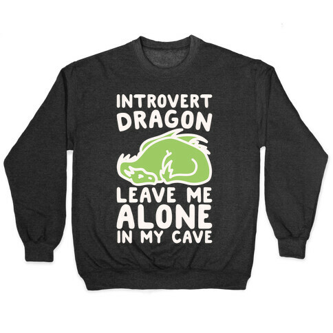 Introvert Dragon White Print Pullover