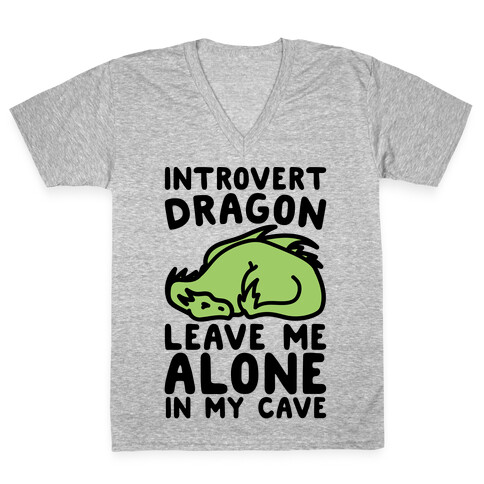 Introvert Dragon  V-Neck Tee Shirt