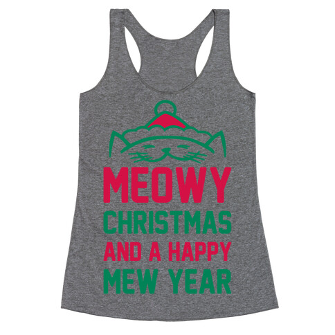 Meowy Christmas Racerback Tank Top