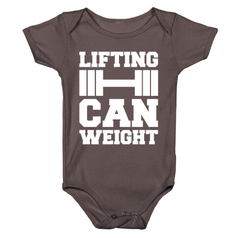 Lifting Can Weight White Print Baby One-Piece