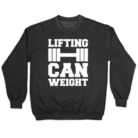 Lifting Can Weight White Print Pullover