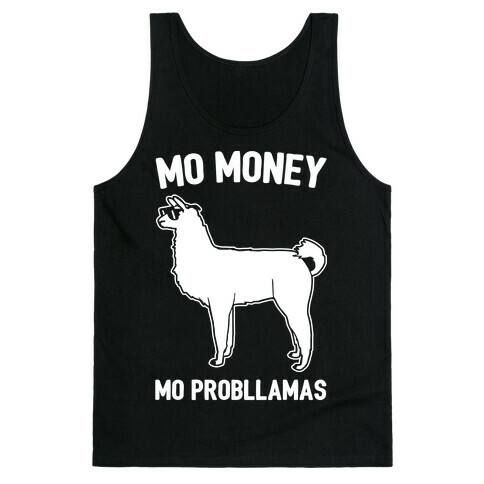 Mo Money Mo Probllamas Parody White Print Tank Top
