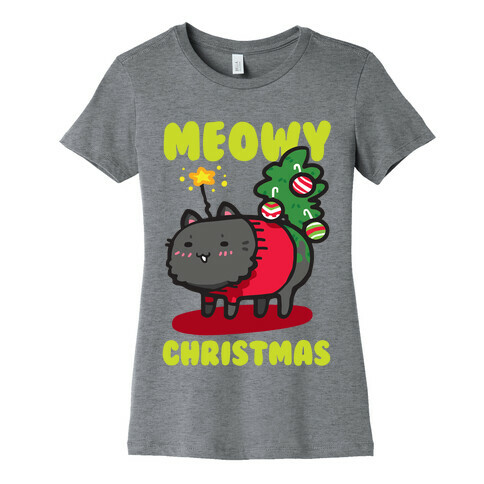 Meowy Christmas Womens T-Shirt