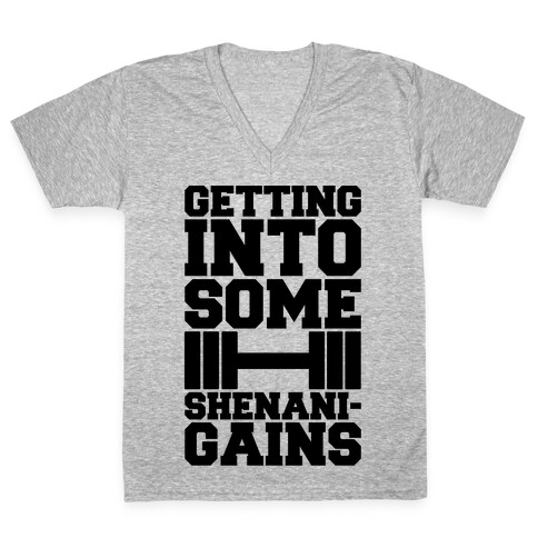 Getting Into Some Shenanigains  V-Neck Tee Shirt