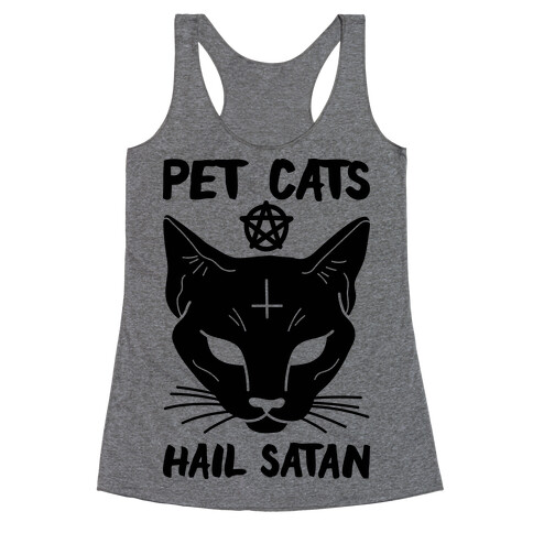 Pet Cats Hail Satan Sphynx Racerback Tank Top
