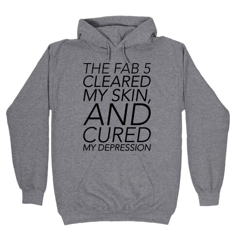 The Fab 5 Cleared My Skin and Cured My Depression Parody Hooded Sweatshirt