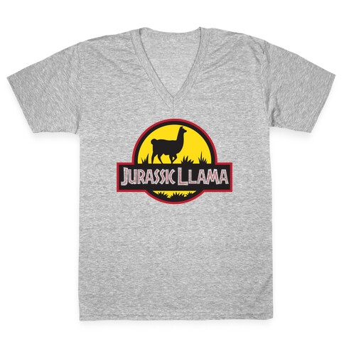 Jurassic Llama V-Neck Tee Shirt