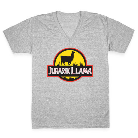 Jurassic Llama V-Neck Tee Shirt