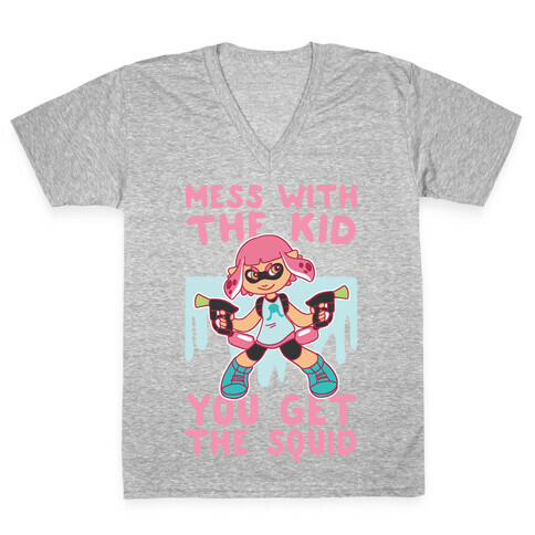 Mess With the Kid, You Get the Squid V-Neck Tee Shirt