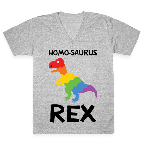 Homo-saurus Rex V-Neck Tee Shirt