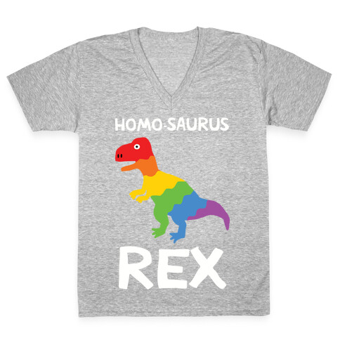 Homo-saurus Rex V-Neck Tee Shirt