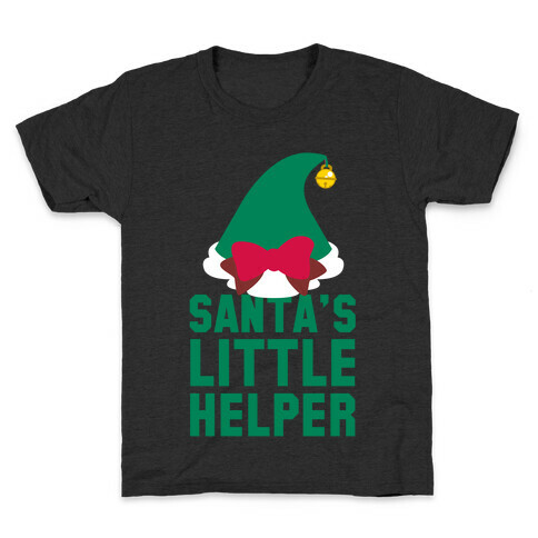 Santa's Little Helper (White Ink) Kids T-Shirt