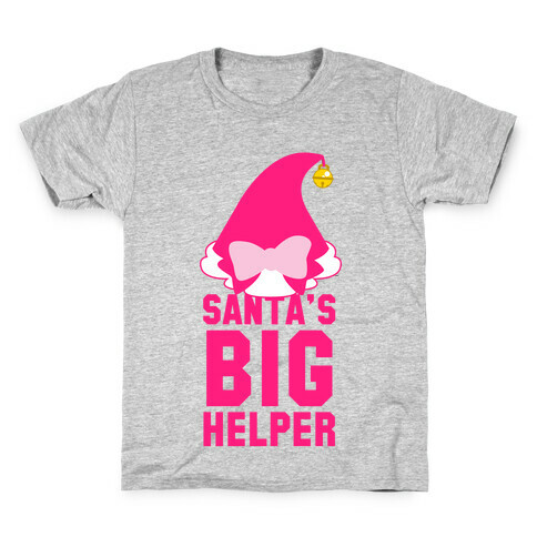Santa's Big Helper (Pink) Kids T-Shirt