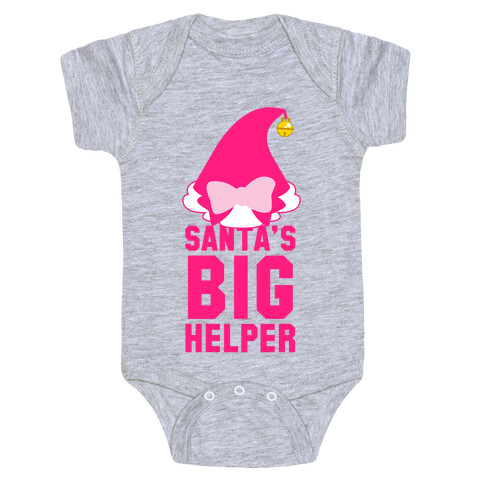 Santa's Big Helper (Pink) Baby One-Piece