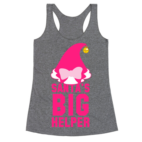 Santa's Big Helper (Pink) Racerback Tank Top