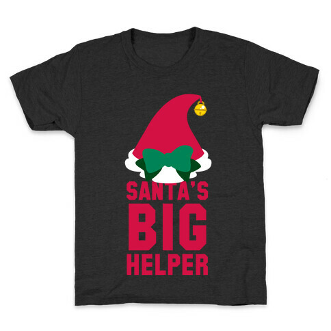 Santa's Big Helper (White Ink) Kids T-Shirt