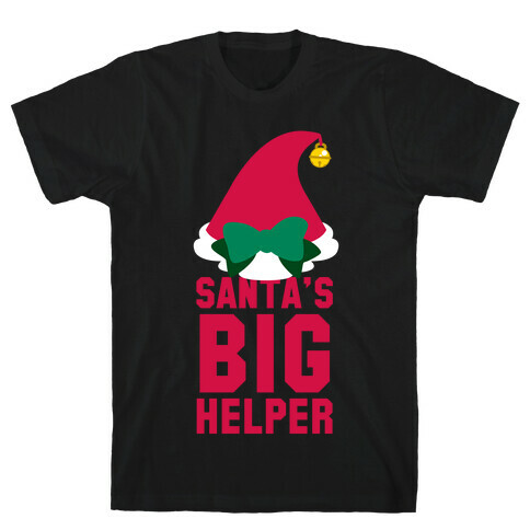 Santa's Big Helper (White Ink) T-Shirt