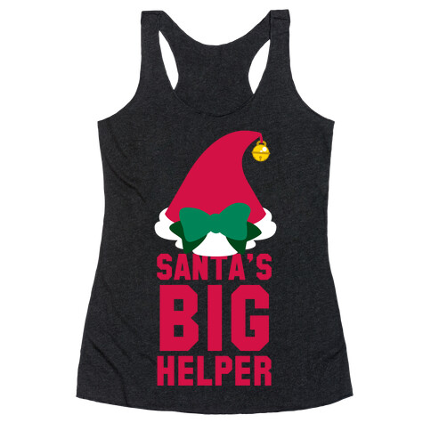 Santa's Big Helper (White Ink) Racerback Tank Top