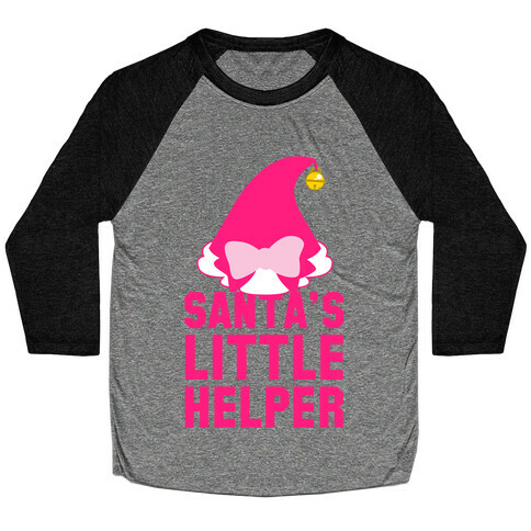 Santa's Little Helper (Pink) Baseball Tee