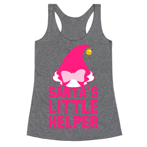 Santa's Little Helper (Pink) Racerback Tank Top