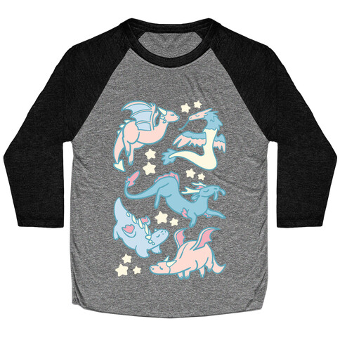 Dreamy Dragon Pattern Baseball Tee