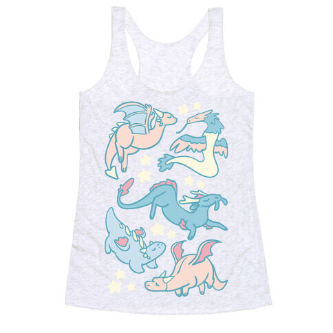 Dreamy Dragon Pattern Racerback Tank Top