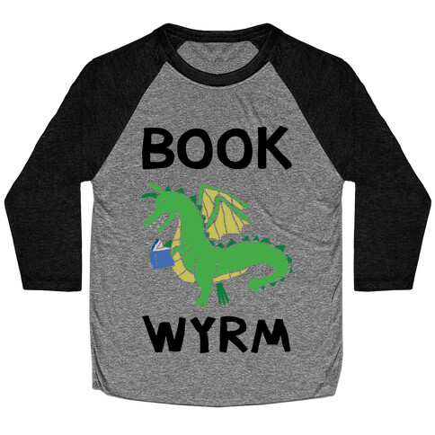 Book Wyrm Dragon Baseball Tee