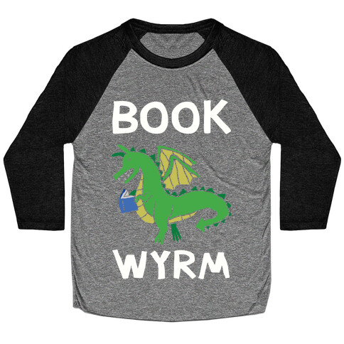 Book Wyrm Dragon Baseball Tee