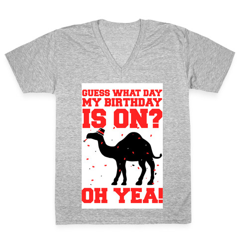 Guess What Day My Birthday is On? V-Neck Tee Shirt