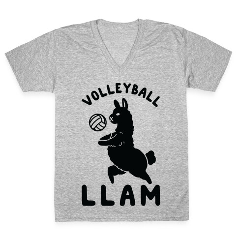 Volleyball Llam V-Neck Tee Shirt