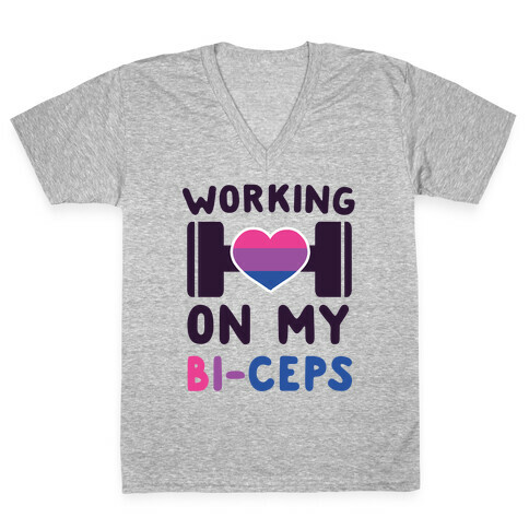 Working On My Bi-ceps V-Neck Tee Shirt