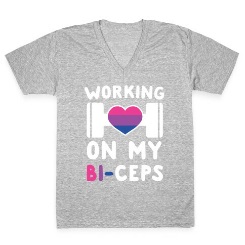 Working On My Bi-ceps  V-Neck Tee Shirt