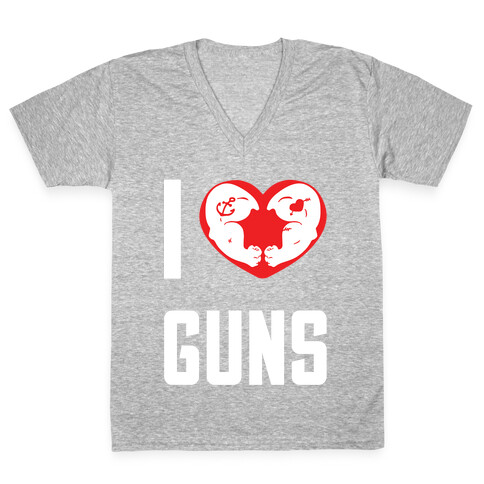 I Heart Guns V-Neck Tee Shirt