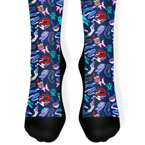Do Androids Dream Sci Fi Pattern Sock