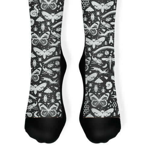 Insect Silhouette Pattern Sock