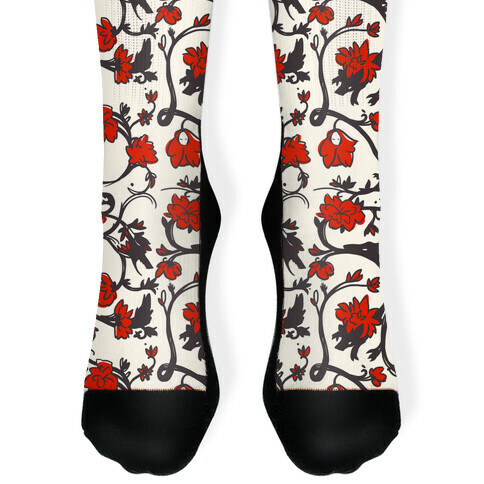 Little Red Riding Hood & Wolf Floral Pattern Sock