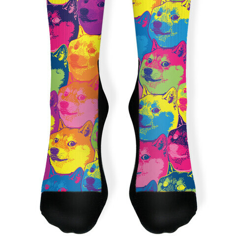 Pop Art Doge Pattern Sock