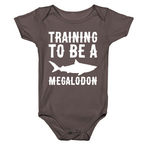 Training To Be A Megalodon White Print Baby One-Piece